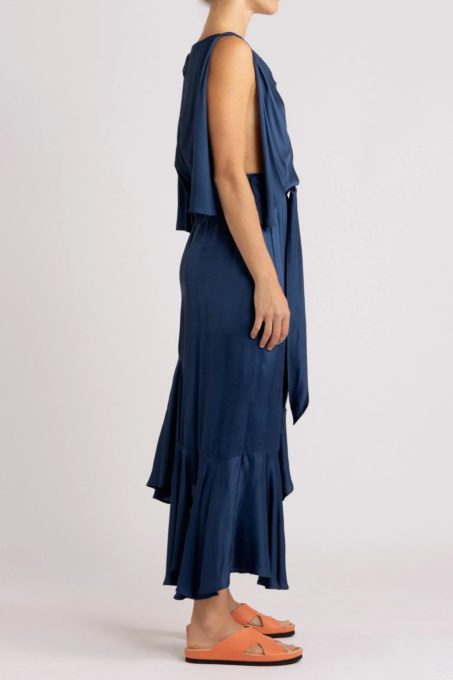 Yumi Silk-Viscose Asymmetrical Dress