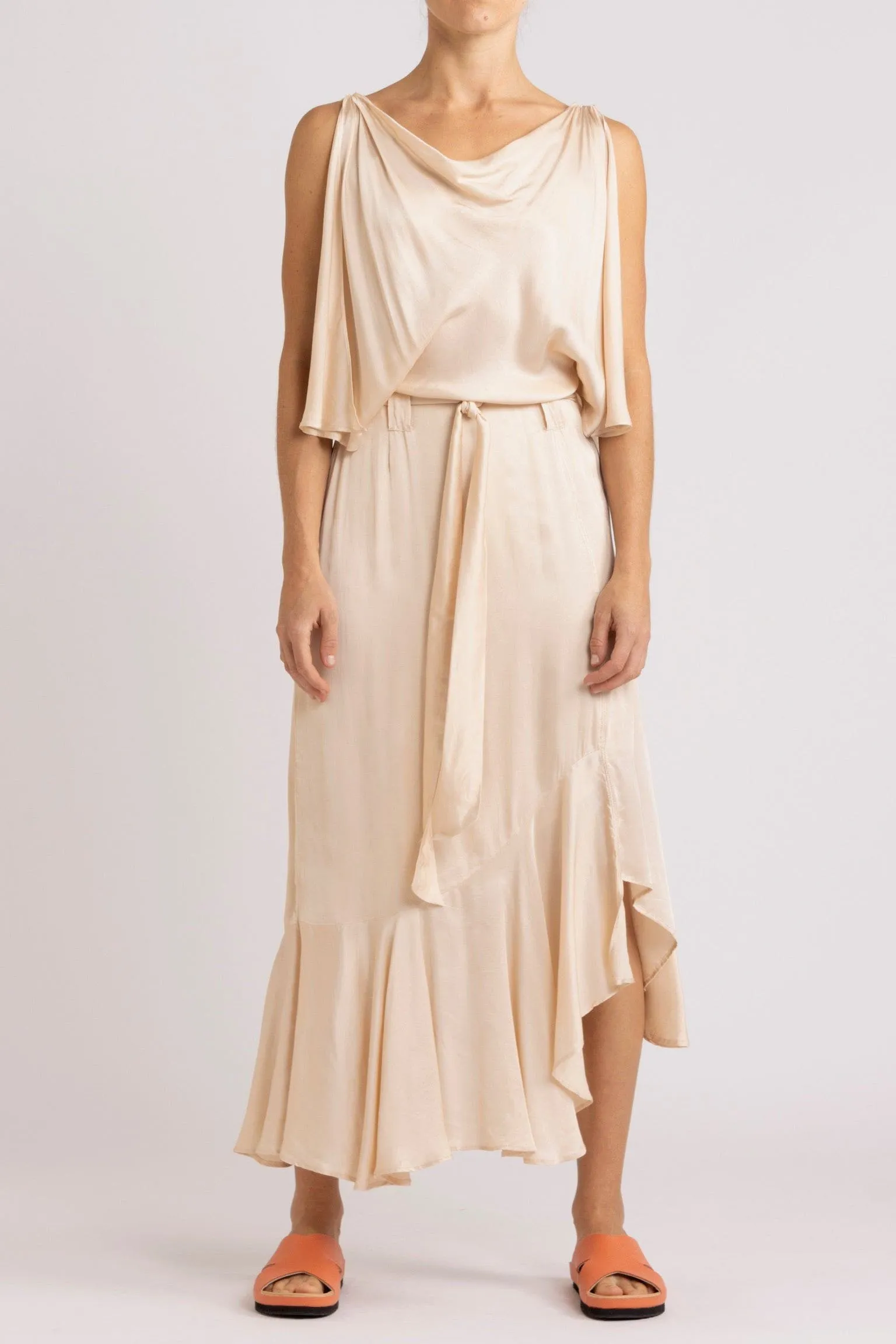 Yumi Silk-Viscose Asymmetrical Dress