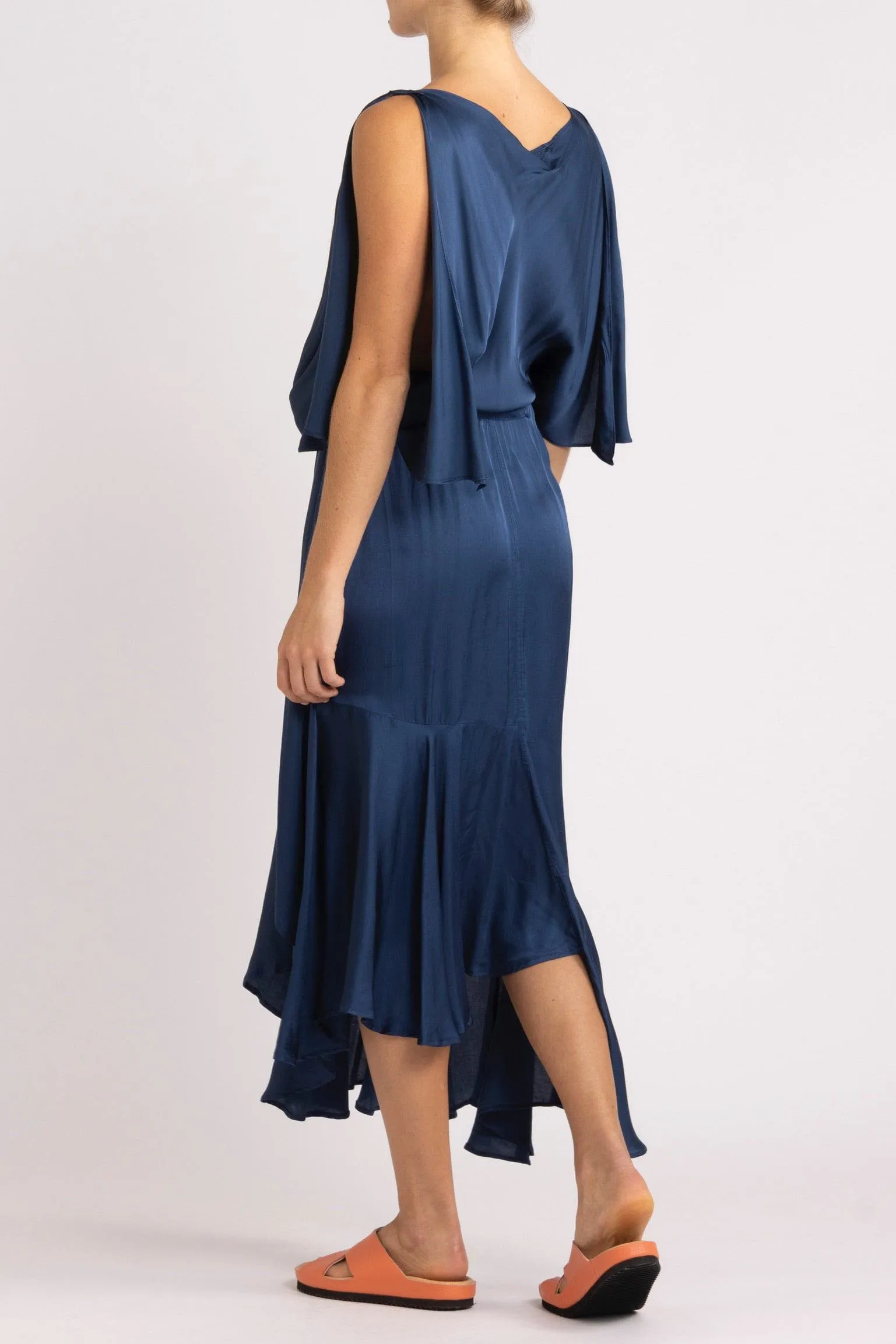 Yumi Silk-Viscose Asymmetrical Dress