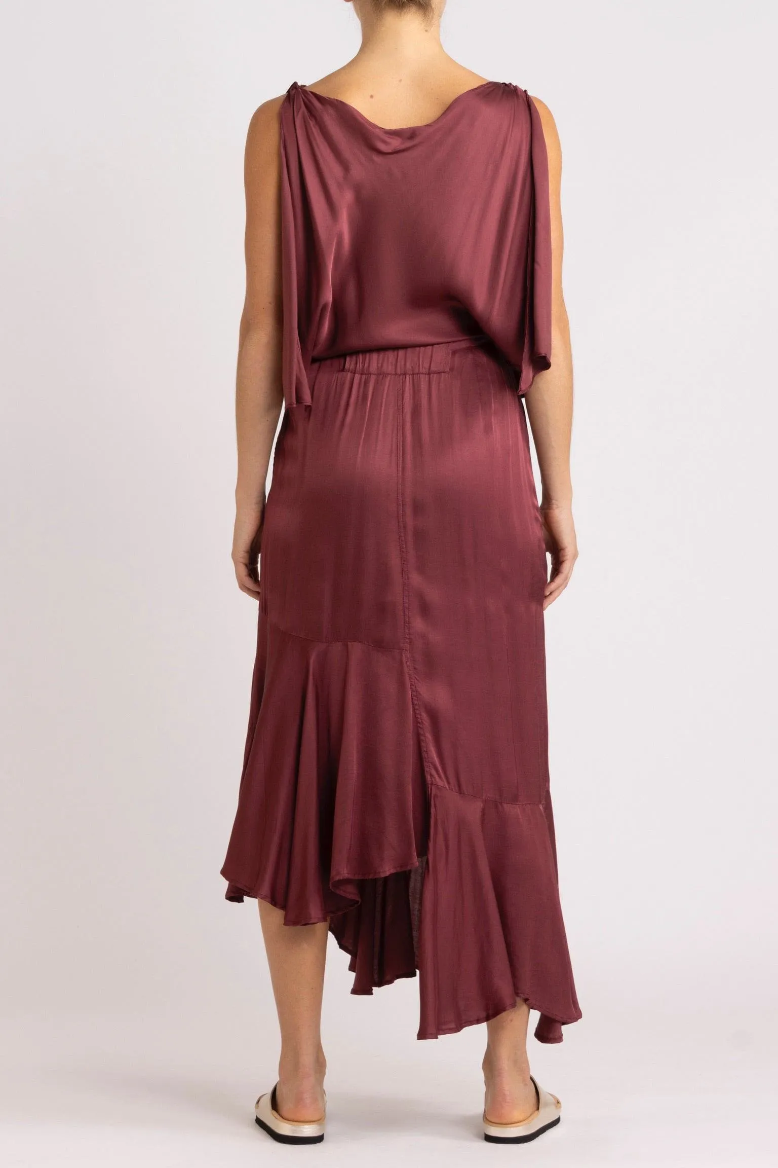 Yumi Silk-Viscose Asymmetrical Dress