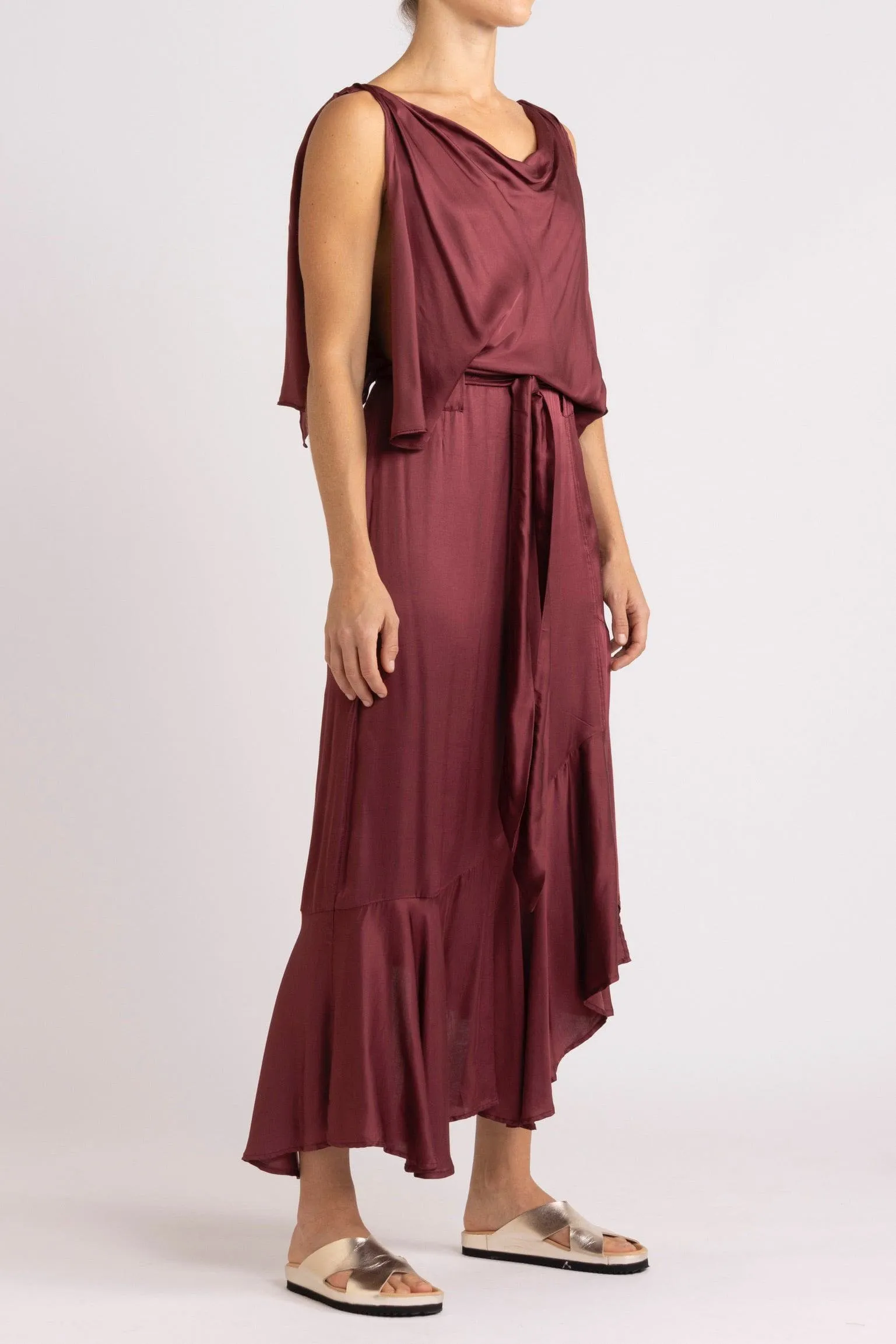 Yumi Silk-Viscose Asymmetrical Dress