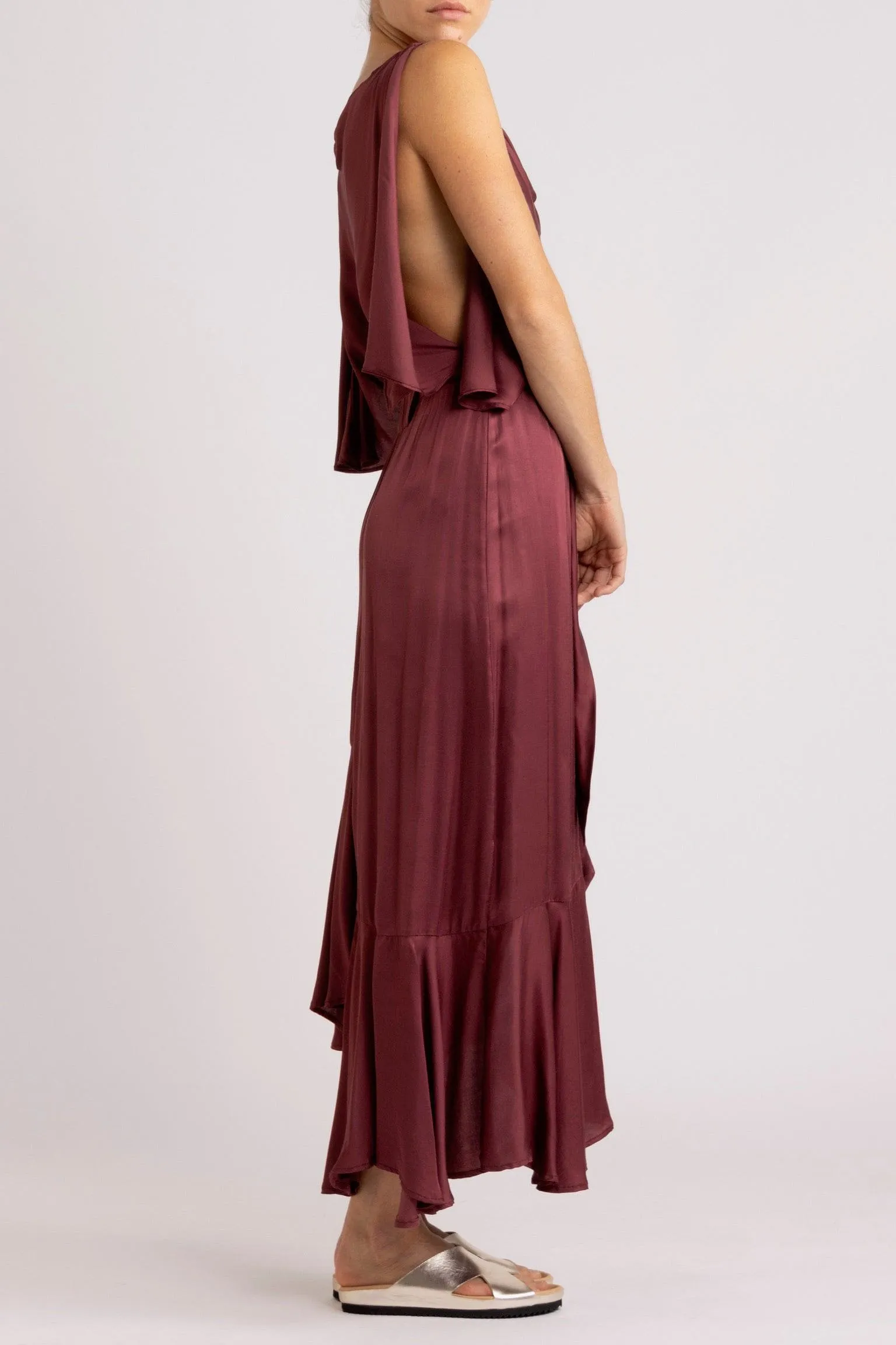 Yumi Silk-Viscose Asymmetrical Dress