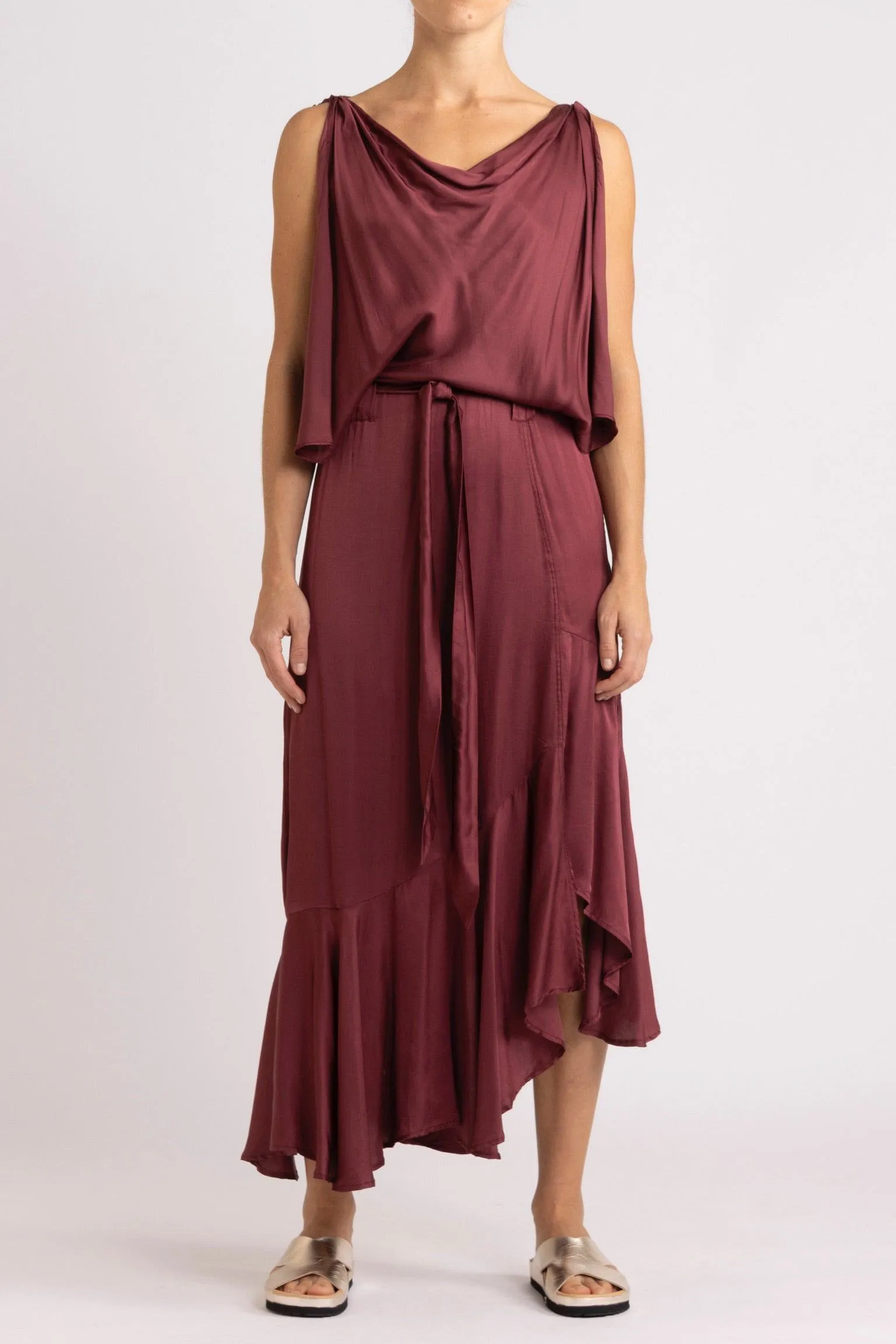 Yumi Silk-Viscose Asymmetrical Dress