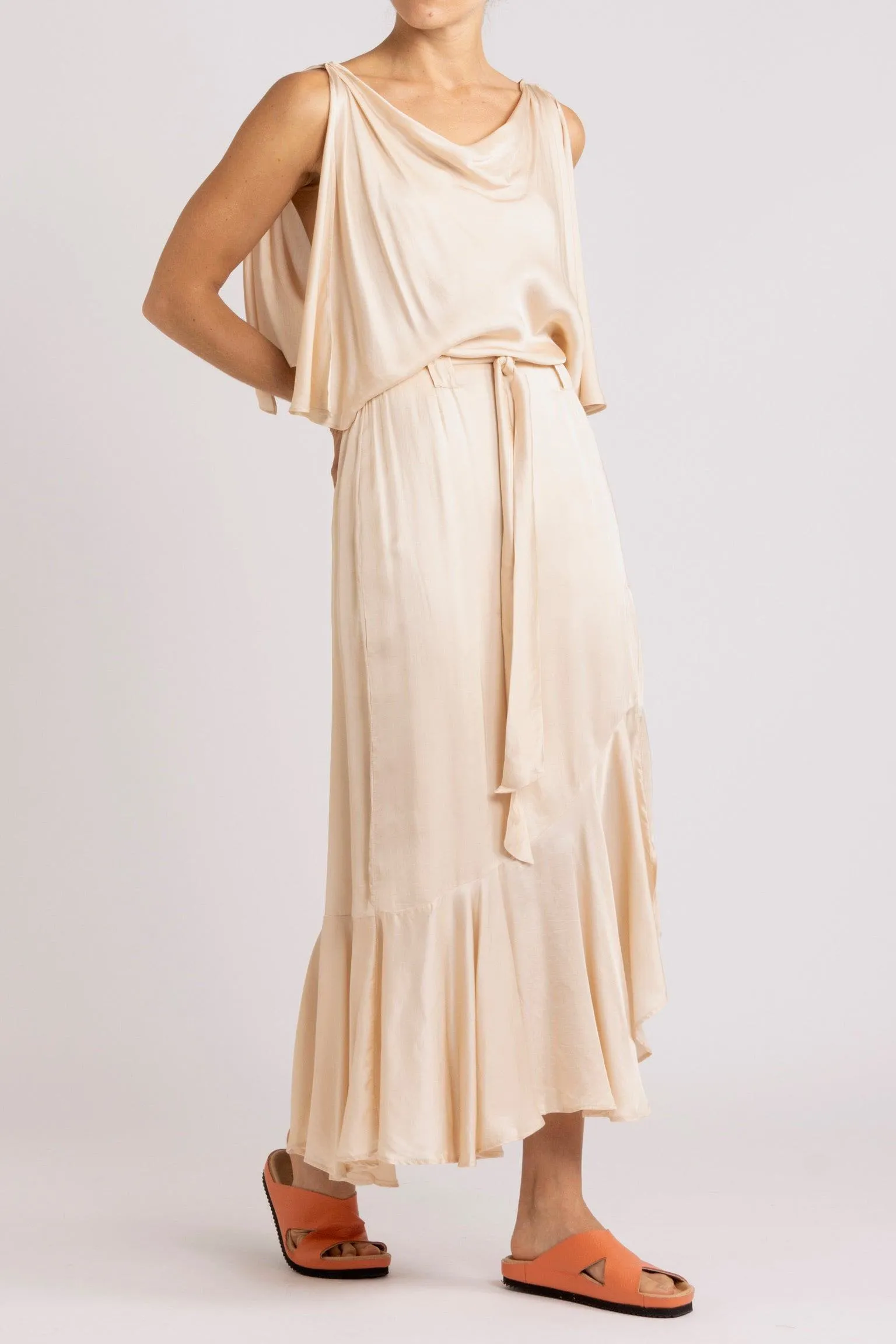 Yumi Silk-Viscose Asymmetrical Dress