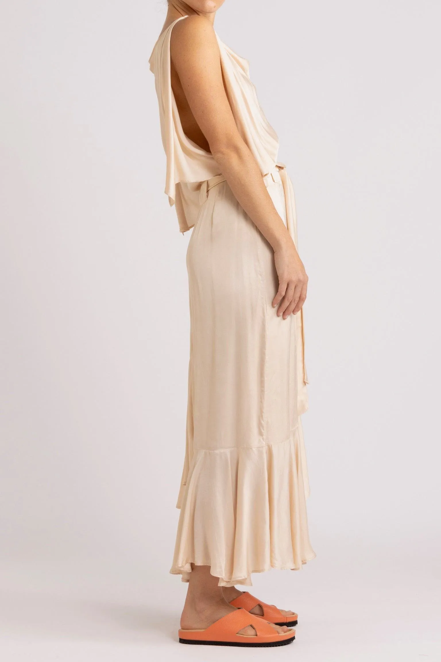 Yumi Silk-Viscose Asymmetrical Dress